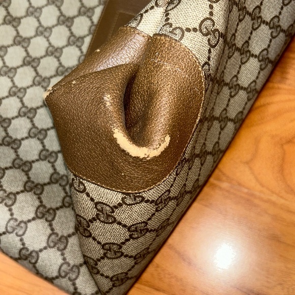 Authentic Vintage Gucci PVC Large Tote Bag with Web Handles - Picture 5 of 16